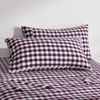 Dreamaker Lola Washed Cotton Yarn Dyed Gingham King Pillowcase Plum Twin Pack