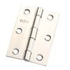 Zenith Butt Hinge  85mm 2pk Fixed Pin Polished Stainless Steel