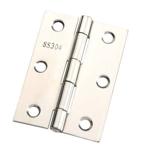Zenith Butt Hinge  85mm 2pk Fixed Pin Polished Stainless Steel