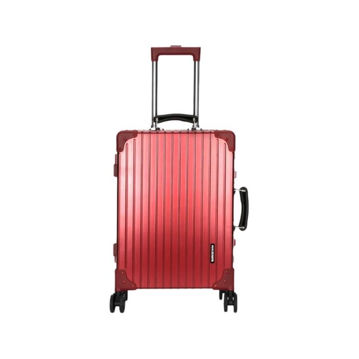 Swiss Aluminum Luggage Suitcase 360 degree rolling HardCase 28"  - Red