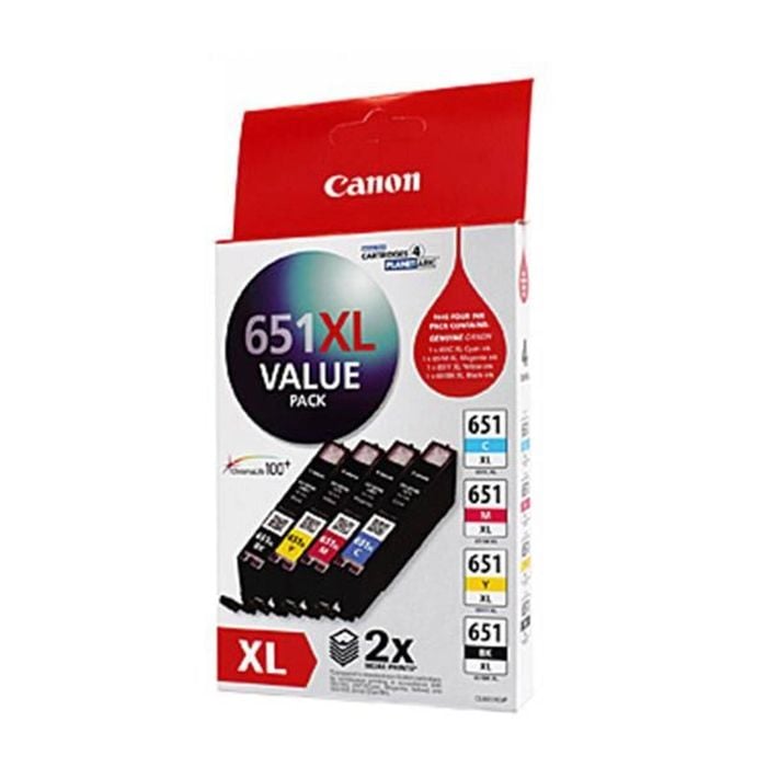 Canon CLI-651XL Original High Yield Inkjet Ink Cartridge - Black, Cyan, Magenta, Yellow - 4 / Pack - 695 Pages