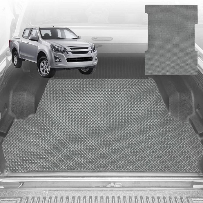 6D Diamond Ute Tub Mat for Isuzu D-Max Crew Cab RG 2020-Current (with Spray on Liner or no Liner) - Grey