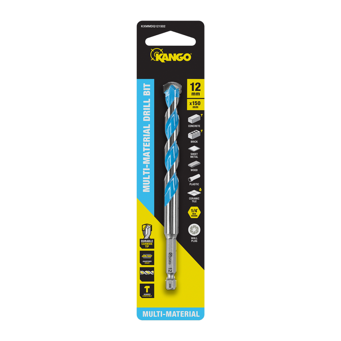 Kango 12 x 150mm 1/4" Multi-Material Drill Bit