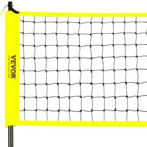VEVOR Outdoor Portable Volleyball Net System Yellow Adjustable Height Steel Poles with PVC for Backyard