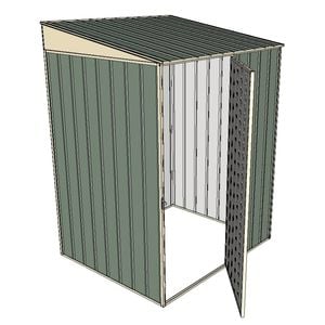 Build-A-Shed 1.2 x 1.5 x 2.0m Skillion Single Hinged Side Door Shed - Green
