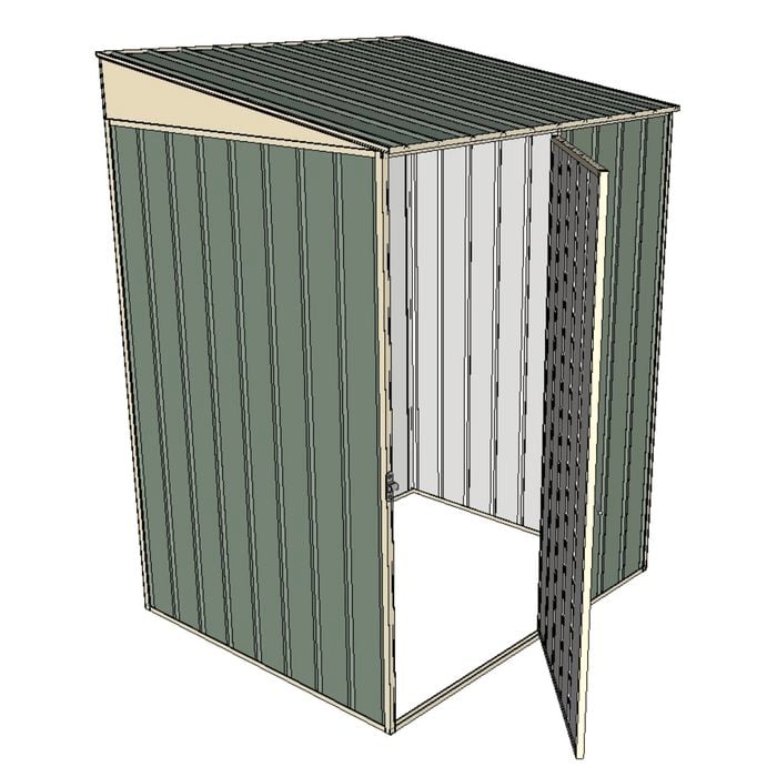 Build-A-Shed 1.2 x 1.5 x 2.0m Skillion Single Hinged Side Door Shed - Green