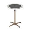 6IXTY Upo Height Adjustable Round Side Lamp End Table Glass Top