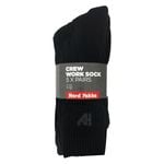 Hard Yakka Black Crew Work Socks (5 Pack) - Size 7-12