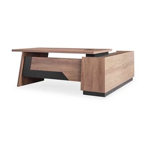 Modern Furniture SUTTON Executive Desk with Left Return 180-200cm Oak&Black