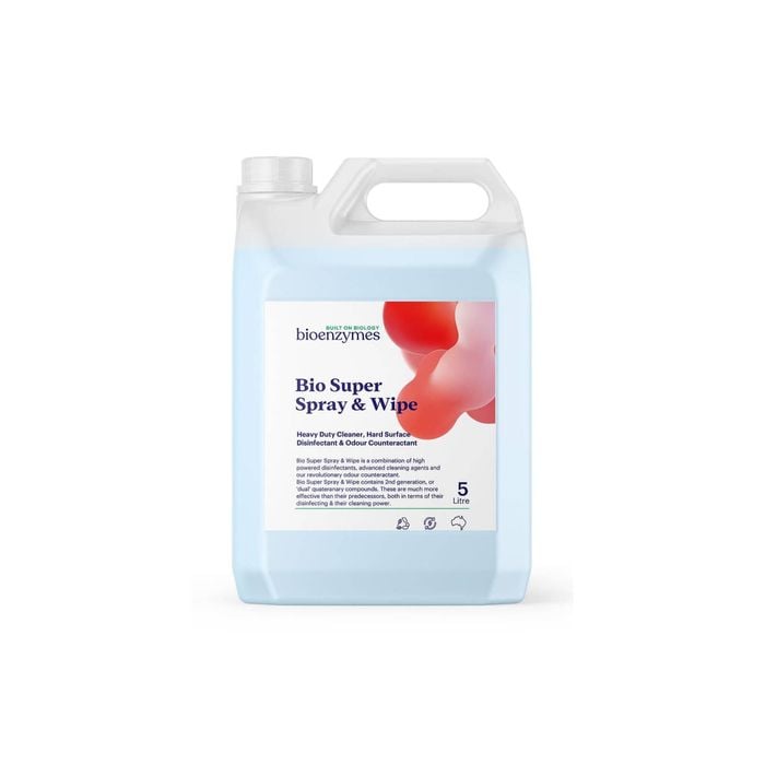 BioEnzymes Super Spray & Wipe 5lt Heavy duty cleaner, hard surface disinfectant & odour counteractant