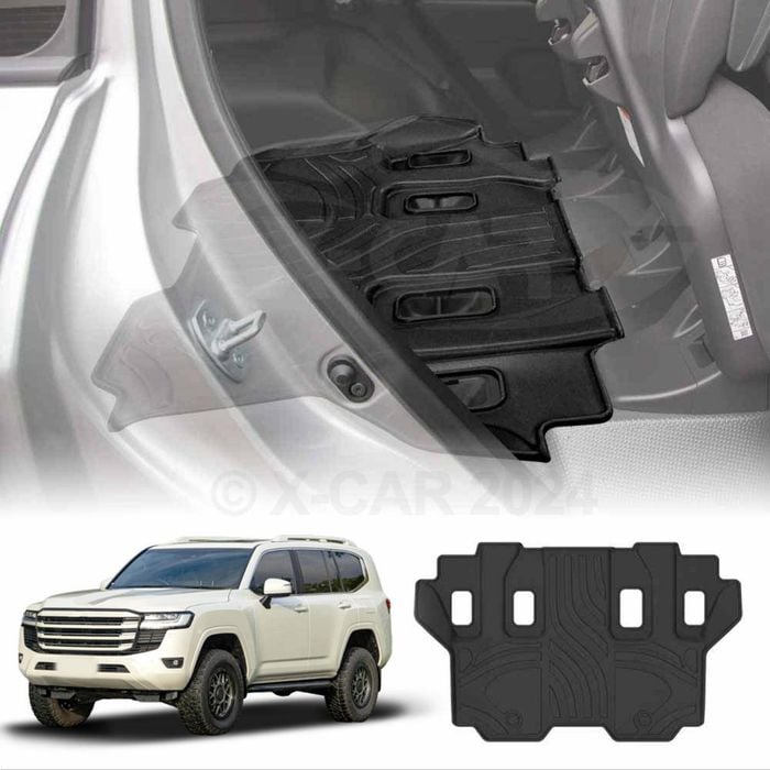 3D All Weather Car Mat Floor Liner Third Row Seat for Toyota Landcruiser 300 LC300 2021-Onwards