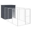 vidaXL Dog House Dog Kennel Dog Crate with Run Anthracite Galvanised Steel