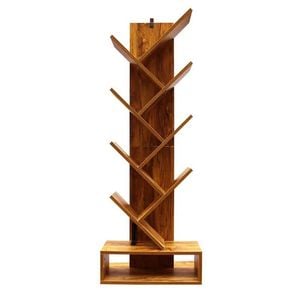 SplendidLiving 9-Shelf Bookshelf Display CD Shelf Tree Book Storage Rack Bookcase with Drawer