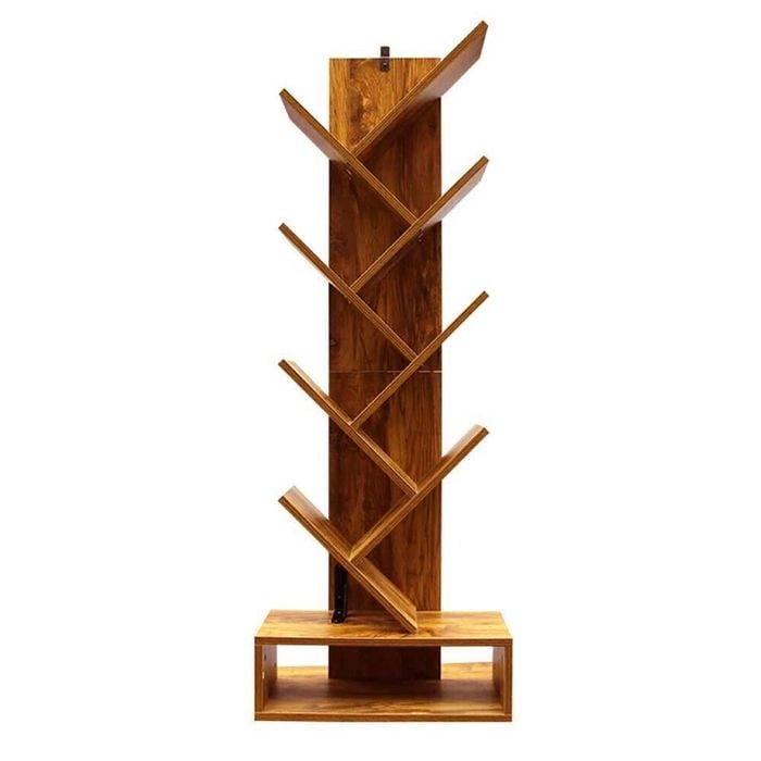 SplendidLiving 9-Shelf Bookshelf Display CD Shelf Tree Book Storage Rack Bookcase with Drawer