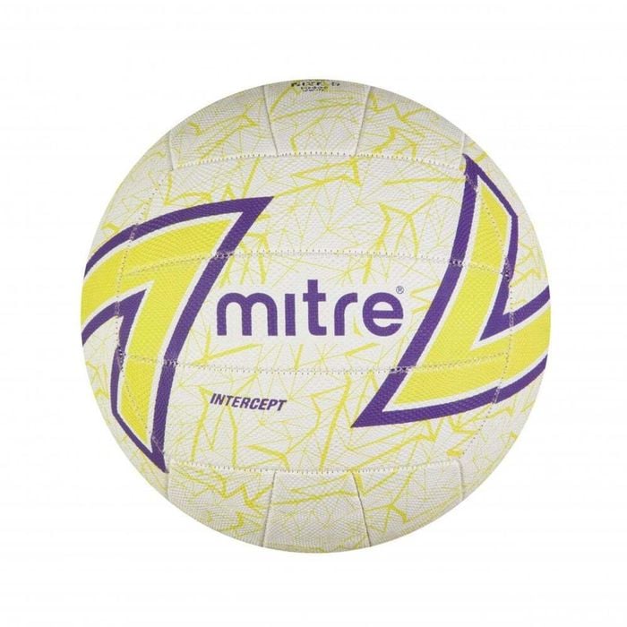 Mitre Intercept Netball Ball F18P Size 4 Match Quality Sports/Training WHT Game