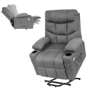 Advwin Lift Recliner Chair Padded Seat Sofa Couch Lounge Armchair Grey
