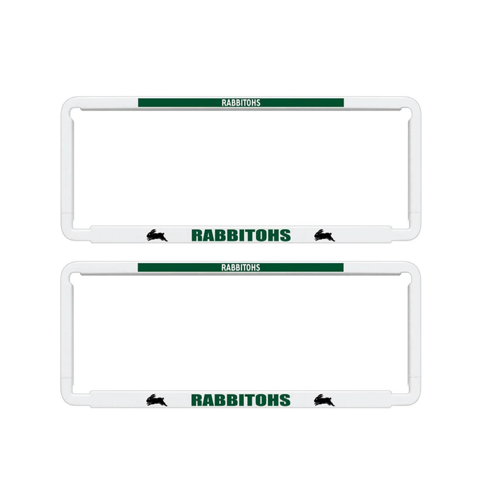 2x OFFICIAL NRL South Sydney Rabbitohs Car Number Plate Frame Cover Surround