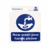 Sandleford 75 x 75mm Now Wash Your Hands Please Self Adhesive Sign