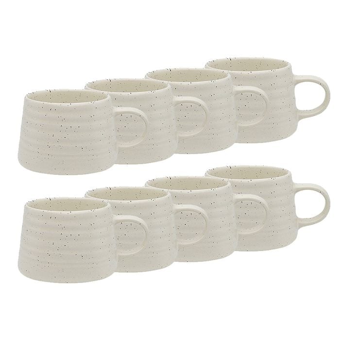 8PK Ecology Ottawa Calico 85ml/5.5cm Macchiato Cup - White