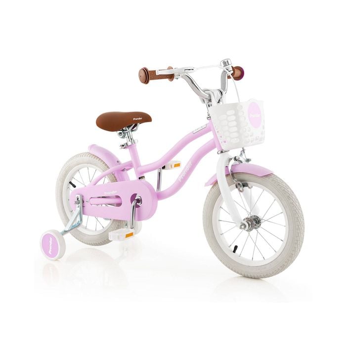 Costway 36cm Kids Bike Ride On Bicycle W/training Wheels Purple