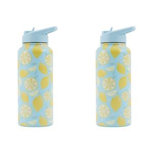 2PK Splosh Sip By Splosh Lemon S/Steel Water Bottle 950ml
