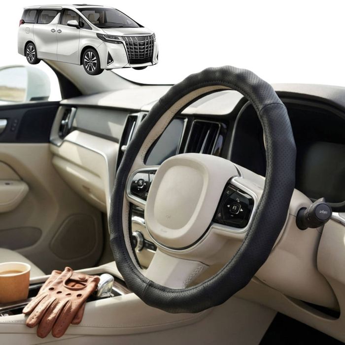 Australian Goose Steering Wheel Cover for Toyota Alphard 2015 - 2023 (AH30) Circle Black