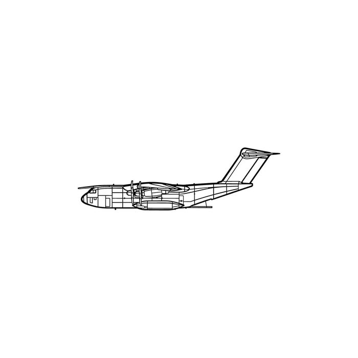 Ignite Laser Airbus A400M Atlas - Tactical Military Transport Aircraft Silhouette Metal Wall Art Rustic Metal 15.7 inch - 40 cm