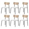 Oikiture 6pcs Dining Chairs Kitchen Chair Padded Lounge Seat Sherpa White