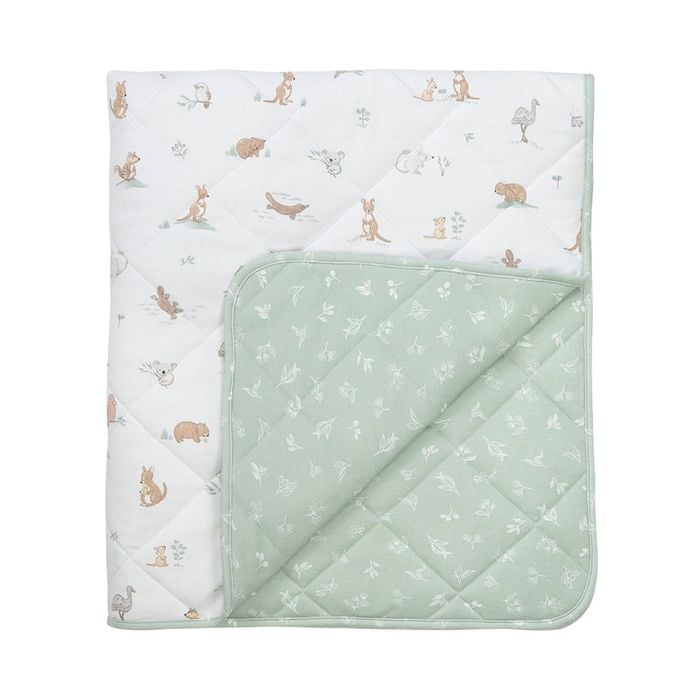 Living Textiles Reversible Quilted Cot Comforter - Australiana