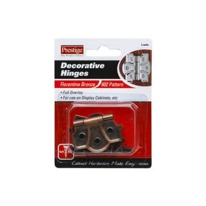 Prestige 45mm 602 Pattern Florentine Bronze Decorative Butt Hinges - 2 Pack