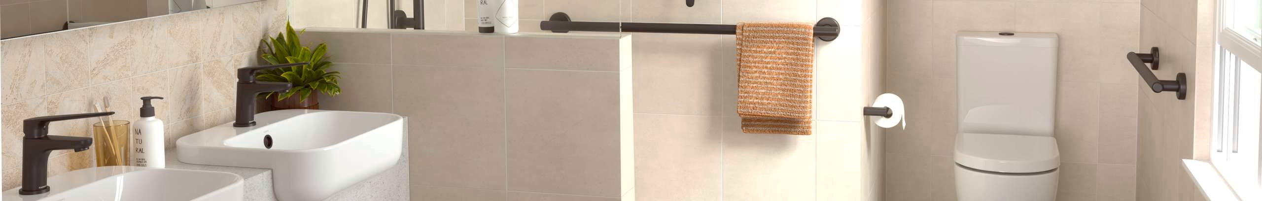 Homecare by Caroma header with Caroma products used