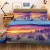 3D Snow Sunset 031 Bedding Set Pillowcases Quilt Duvet Cover Set Queen King
