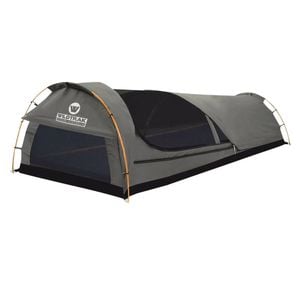Wildtrak Double 210x145cm Trakker Swag Camping Tent W/ Canvas Bag Grey/black