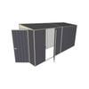 Build-A-Shed 1.2 x 4.5 x 2.0m Tunnel Shed Tunnel Hinged Door with 1 Hinged Side Door - Grey