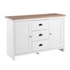 Hampton Buffet Sideboard 2 doors 3 Drawers Storage Cupboard Cabinet white and woodgrain