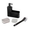 3pc Vigar Rengo Monobloc Sink Caddy Set W/ Dispenser Brush & Sponge 350ml