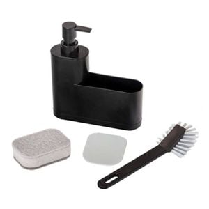 3pc Vigar Rengo Monobloc Sink Caddy Set W/ Dispenser Brush & Sponge 350ml