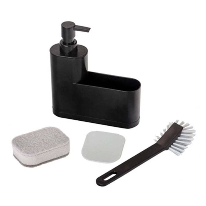 3pc Vigar Rengo Monobloc Sink Caddy Set W/ Dispenser Brush & Sponge 350ml