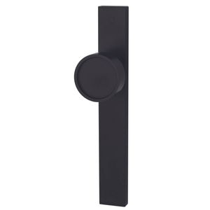 Builders Choice 225mm Matt Black Long Plate Recessed Face Knob Passage Set