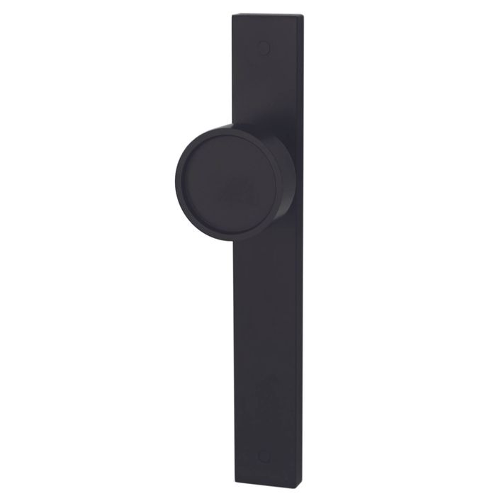 Builders Choice 225mm Matt Black Long Plate Recessed Face Knob Passage Set
