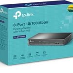 TP-Link TL-SF1008LP 8-Port 10/100Mbps Desktop Switch with 4-Port PoE, Up To 41W For all PoE Ports