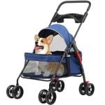 Advwin Large Pet Stroller Dog Cat Carrier Travel Pushchair Foldable Pram 4 Wheels