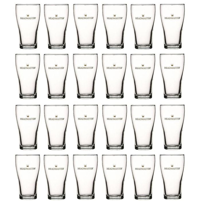 Crown Nucleated Headmaster Beer Conical Glasses 425ml | Set Of 24