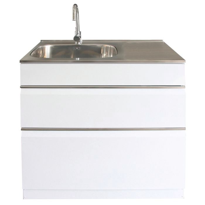 Dissco Elite Twin Drawer  900x560mm Left Hand Tub White