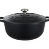 Maxwell & Williams Cast Iron Round Casserole Black 6.2L Cookware 28cm