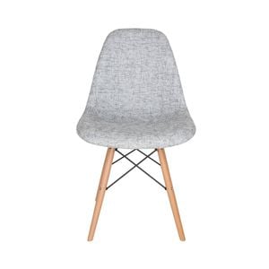 SK Designer Living | Replica Eames DSW Eiffel Chair | Fabric & Natural - Textured Light Grey