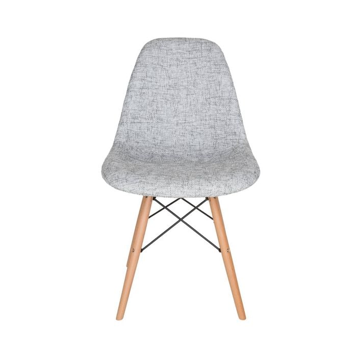 SK Designer Living | Replica Eames DSW Eiffel Chair | Fabric & Natural - Textured Light Grey