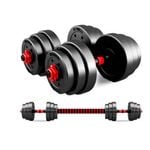 20kg Adjustable Dumbbell Set Barbell Home GYM Exercise Weights Fitness Workout