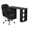 Artiss Computer Desk 120cm Executive Office Chair Set PU Leather High Back Black