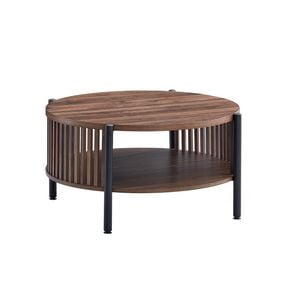 Paula Coffee Table Round 80cm walnut woodgrain